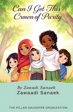 A beautifully illustrated cover for a book titled 'Can I Get This Crown of Purity' by Zawadi Sanaek