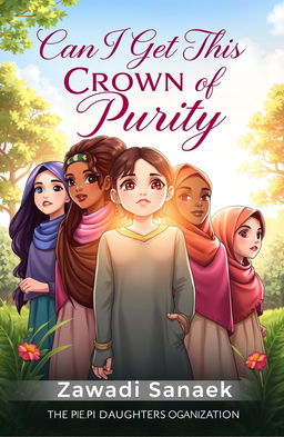 A beautifully illustrated cover for a book titled 'Can I Get This Crown of Purity' by Zawadi Sanaek