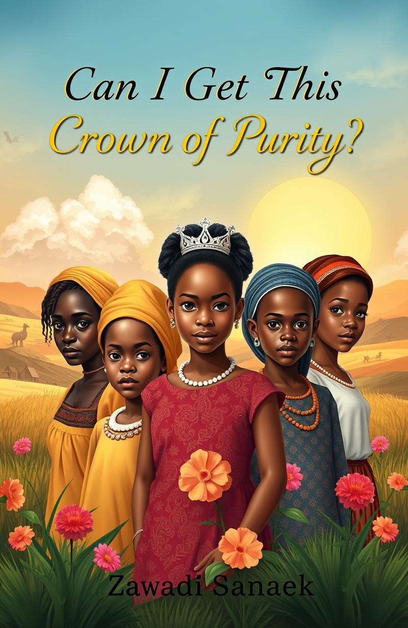 A book cover design for the story titled 'Can I Get This Crown of Purity' by author Zawadi Sanaek