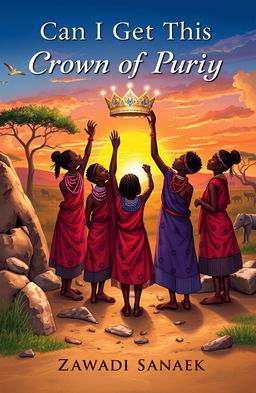 A captivating illustration representing the journey of five Maasai young girls, each depicted with traditional attire, vibrant beads, and unique hairstyles, symbolizing their cultural heritage