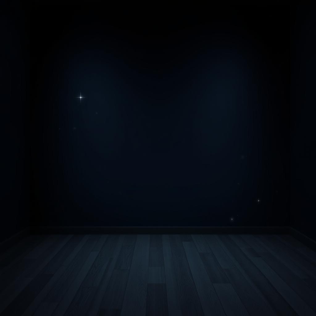 A dark room background inspired by astrology, featuring a simple and clean design with dark colors such as deep navy blue and black