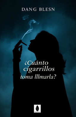 Book cover design for the title: '¿Cuántos cigarrillos toma llamarla?'