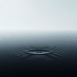 A minimalist and tranquil scene of calm water featuring gentle ripples expanding from the center