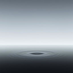 A minimalist and tranquil scene of calm water featuring gentle ripples expanding from the center