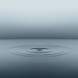 A minimalist and tranquil scene of calm water featuring gentle ripples expanding from the center