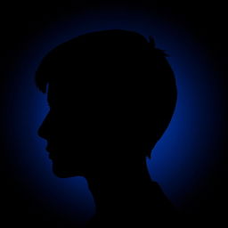 A silhouette of a person's head in profile, with a distinct key-shaped hole in the forehead, set against a deep blue background