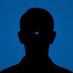 A silhouette of a person's head viewed from behind, featuring a distinctive key-shaped hole located at the back of the head