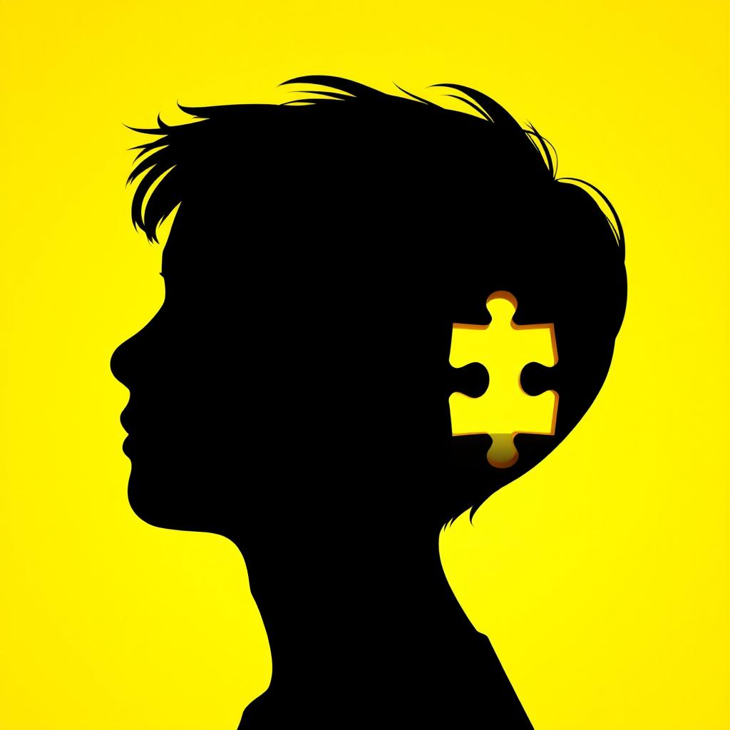 A silhouette of a person's head in profile, made up of interlocking puzzle pieces, with one piece clearly missing to symbolize incompleteness