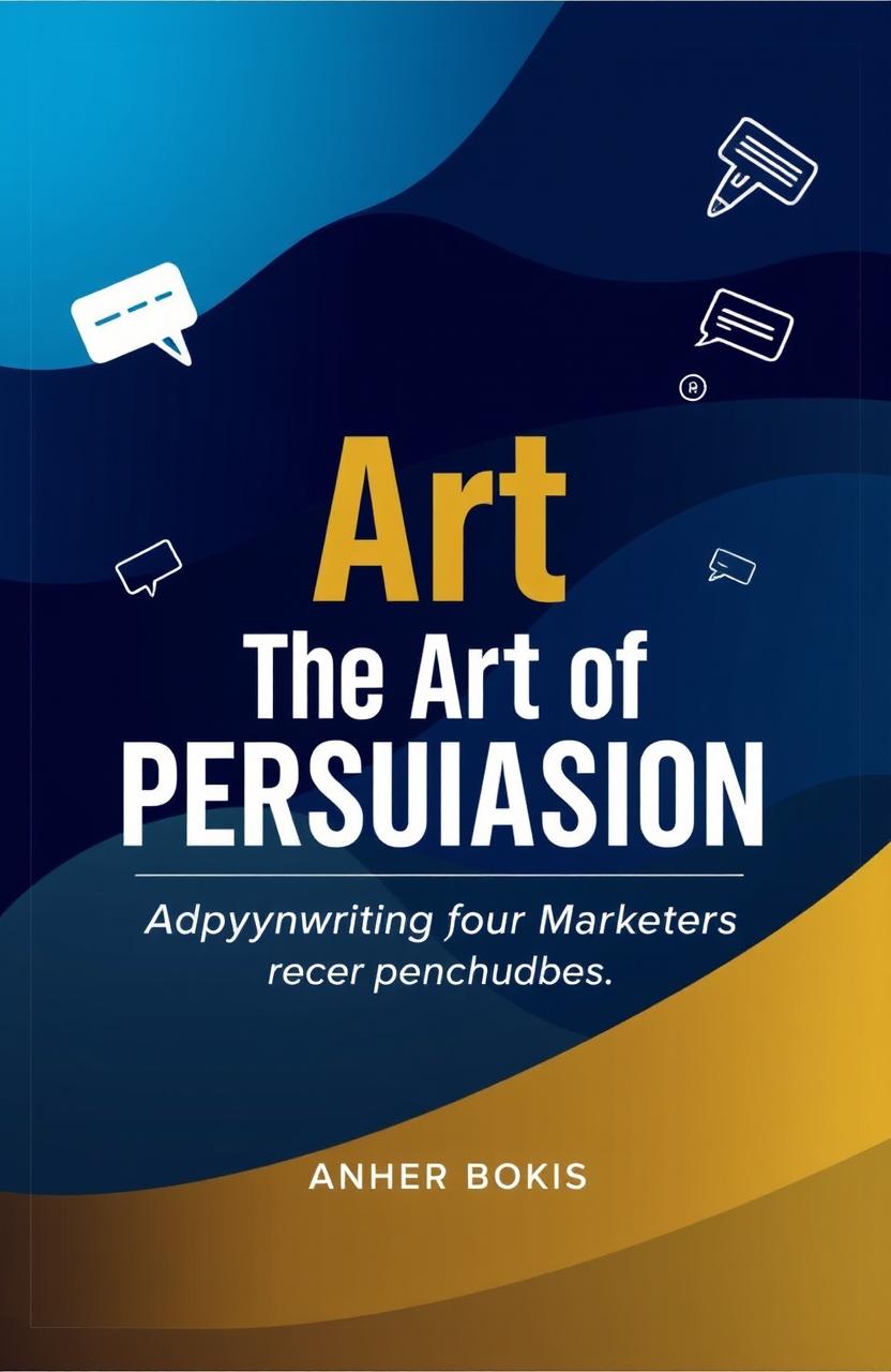 A visually engaging book cover design for 'The Art of Persuasion: Advanced Techniques in Copywriting for Marketers'