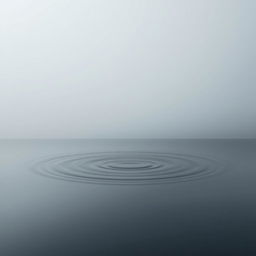 A minimalist and tranquil scene depicting calm water with gentle ripples expanding from the center