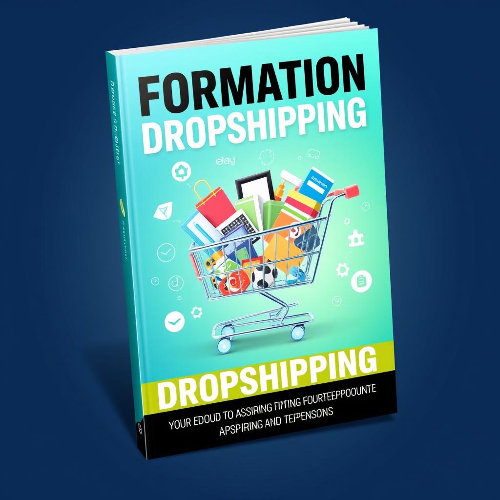 A visually appealing eBook cover design for a dropshipping training course