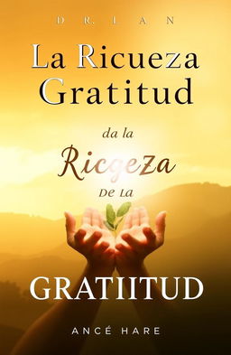 A captivating and persuasive book cover design for 'La Riqueza de la Gratitud'