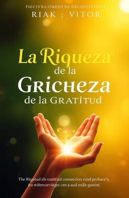 A captivating and persuasive book cover design for 'La Riqueza de la Gratitud'