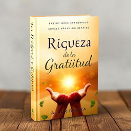 A captivating and persuasive book cover design for 'La Riqueza de la Gratitud'