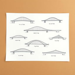 A detailed sketch illustration of the seven iconic bridges of Porto, Portugal, on a plain white paper background