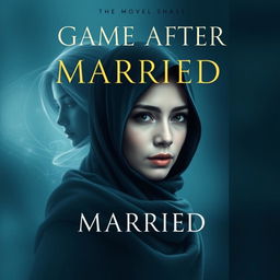 A book cover design for the novel 'Game After Married', featuring a hijab-clad woman and a ghostly figure of a woman in the background