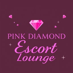 'Pink Diamond Escort Lounge' text displayed in a stylish and modern font, rendered in vibrant pink shades