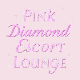 'Pink Diamond Escort Lounge' text displayed in a stylish and modern font, rendered in vibrant pink shades