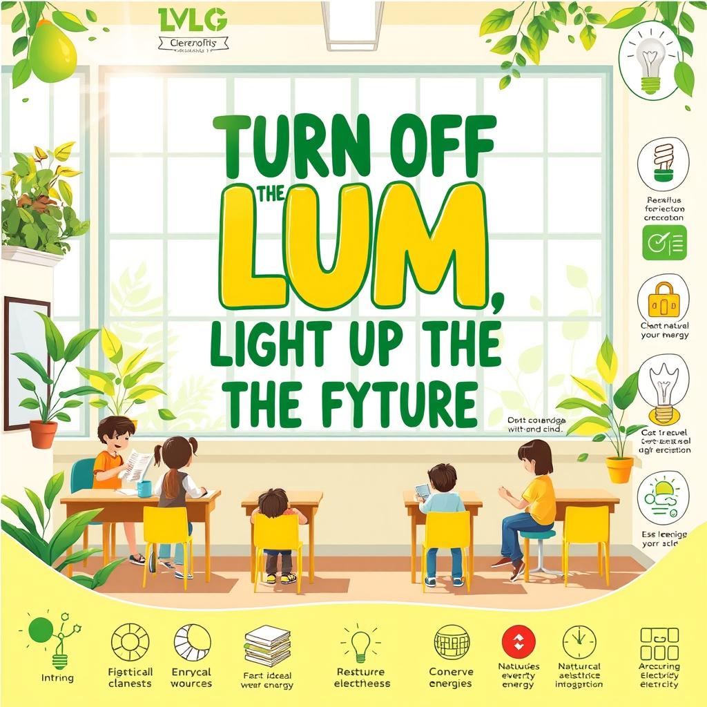 A vibrant and engaging educational poster promoting environmental awareness among students