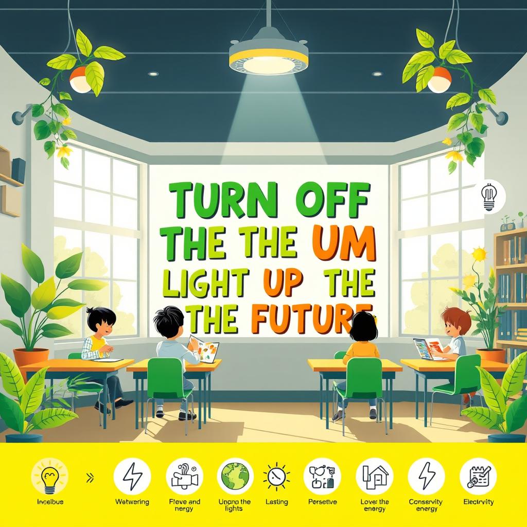 A vibrant and engaging educational poster promoting environmental awareness among students