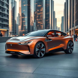 A stunning electric car design from the brand Alferio, showcasing a luxurious aesthetic