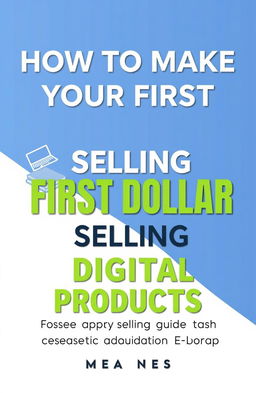 A modern and clean ebook cover design for *'How to Make Your First Dollar Selling Digital Products: A Step-by-Step Guide to Creating and Marketing an Ebook