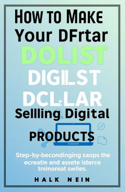 A modern and clean ebook cover design for *'How to Make Your First Dollar Selling Digital Products: A Step-by-Step Guide to Creating and Marketing an Ebook