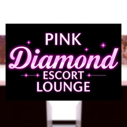 'Pink Diamond Escort Lounge' text displayed in a luxurious and modern font, colored in vibrant shades of pink