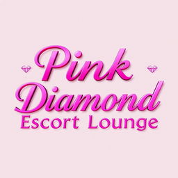 'Pink Diamond Escort Lounge' text displayed in a luxurious and modern font, colored in vibrant shades of pink