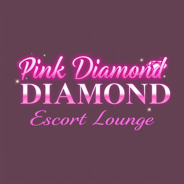 'Pink Diamond Escort Lounge' text displayed in a luxurious and modern font, colored in vibrant shades of pink