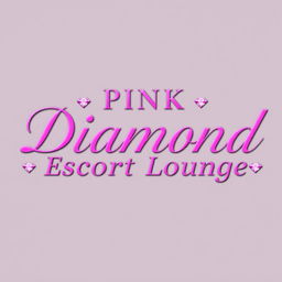 'Pink Diamond Escort Lounge' text in an elegant, contemporary font, primarily in striking shades of pink