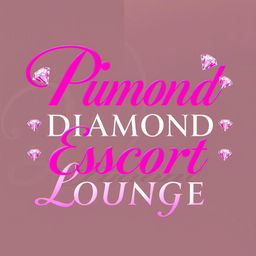 'Pink Diamond Escort Lounge' text in an elegant, contemporary font, primarily in striking shades of pink