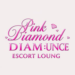 'Pink Diamond Escort Lounge' text in an elegant, contemporary font, primarily in striking shades of pink