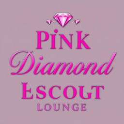 'Pink Diamond Escort Lounge' text in an elegant, contemporary font, primarily in striking shades of pink