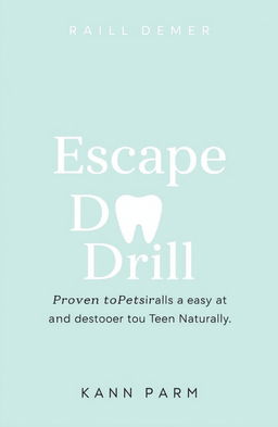 A modern and clean book cover design for 'Escape the Dental Drill', featuring a minimalist approach