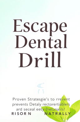 A modern and clean book cover design for 'Escape the Dental Drill', featuring a minimalist approach