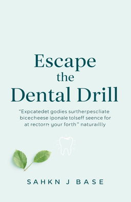 A modern and clean book cover design for 'Escape the Dental Drill', featuring a minimalist approach