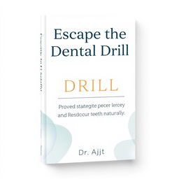 A modern and clean book cover design for 'Escape the Dental Drill', featuring a minimalist aesthetic