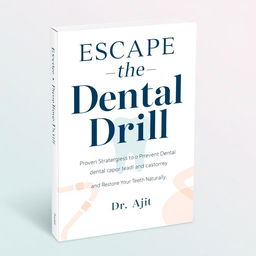 A modern and clean book cover design for 'Escape the Dental Drill', featuring a minimalist aesthetic