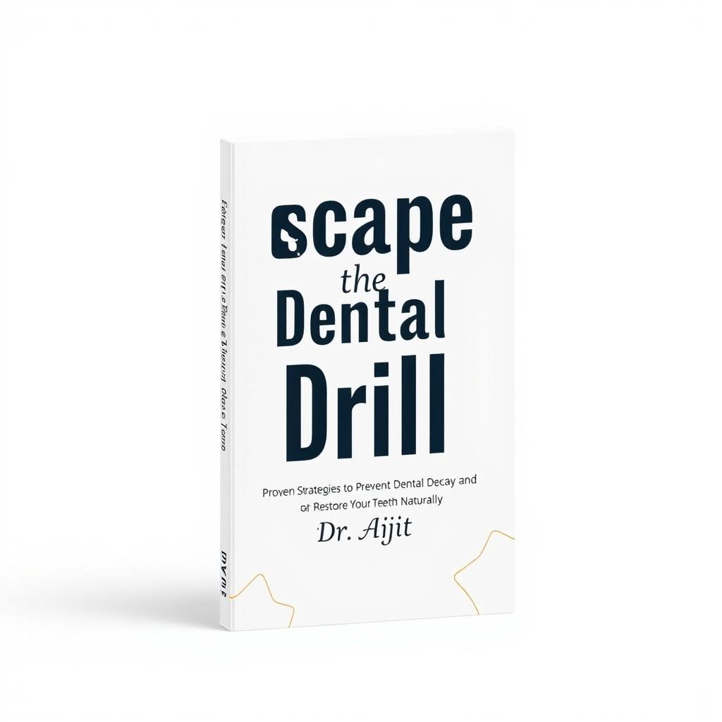 A modern and clean book cover design for 'Escape the Dental Drill', featuring a minimalist aesthetic