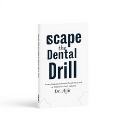 A modern and clean book cover design for 'Escape the Dental Drill', featuring a minimalist aesthetic