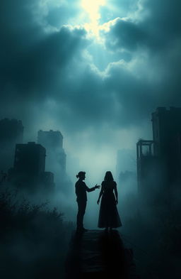 A hauntingly beautiful scene depicting the theme 'Echoes of broken Bond'