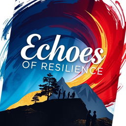 An eye-catching and imaginative book cover for 'Echoes of Resilience'