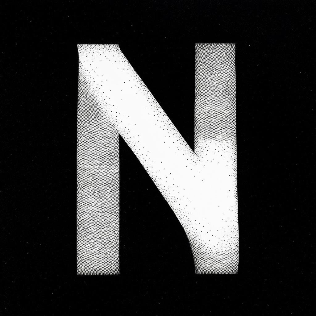 A bold, uppercase letter 'N' in a standard typeface