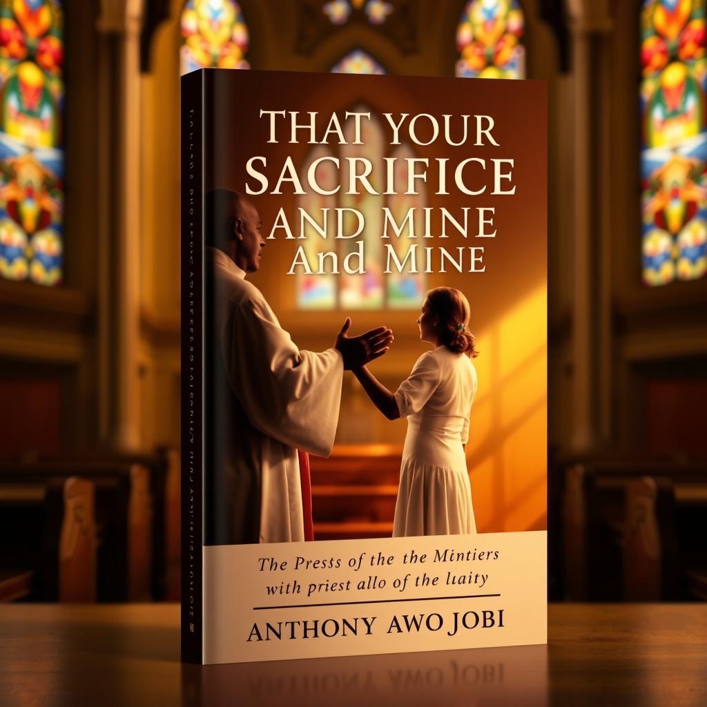 A captivating book cover design for 'That Your Sacrifice and Mine: The Priest and the Laity' by Anthony Awojobi