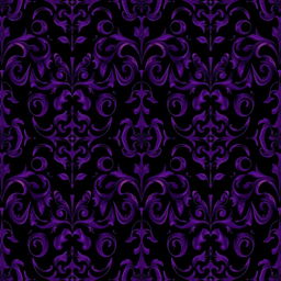 A mesmerizing dark-themed pattern design featuring rich shades of purple and deep black, with intricate swirling shapes and organic motifs