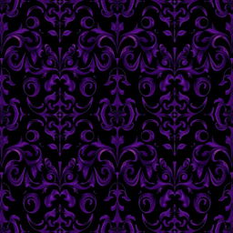 A mesmerizing dark-themed pattern design featuring rich shades of purple and deep black, with intricate swirling shapes and organic motifs