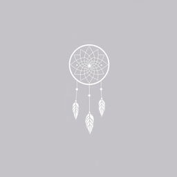 A simple yet evocative line drawing of a dream represented as a single object—a delicate, whimsical dreamcatcher