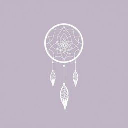 A simple yet evocative line drawing of a dream represented as a single object—a delicate, whimsical dreamcatcher