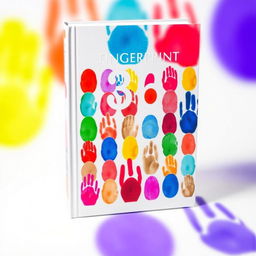 A vibrant and artistic book cover featuring 36 unique fingerprints, each displaying a different color